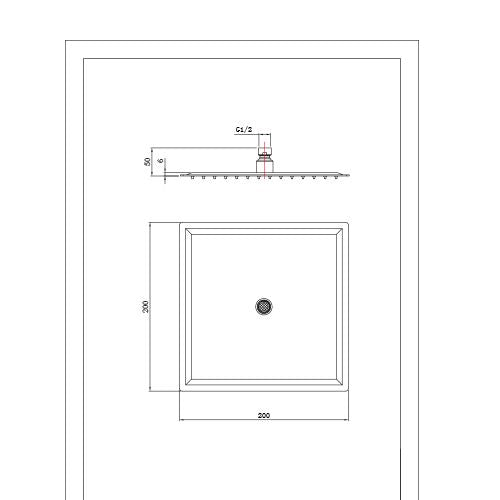 Fresssh Diamond Square Fixed Shower Head 200x200 S/Steel