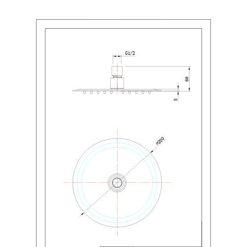 Fresssh Diamond Round Fixed Shower Head 200mm Stainless Steel