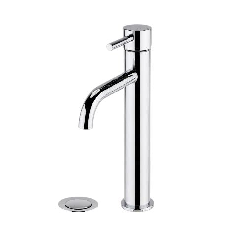 Marin Tall Mono Basin Mixer & Curved Spout + Click Waste