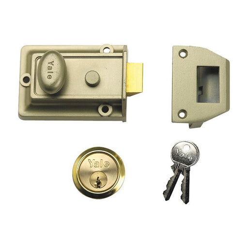 Yale Locks P77 Traditional Nightlatch 60mm Backset Nickel Brass Finish Box Yale Locks - RockBottom Northampton
