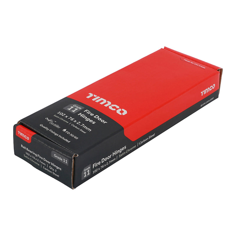 TIMCO Ball Bearing Hinges Grade 11 Steel Satin Chrome