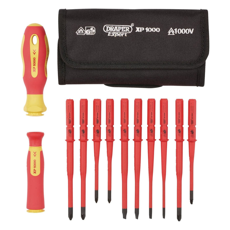 Draper 70867 XP1000® VDE Slimline Interchangeable Screwdriver Set (12 Piece)