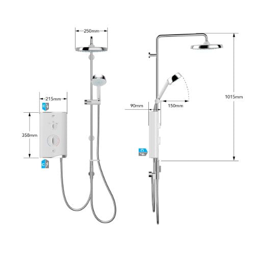 Mira Sport Manual(Dual Outlet) 9.8kW Electric Shower