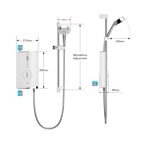 Mira Sport Max(Single Outlet) 10.8kW Electric Shower