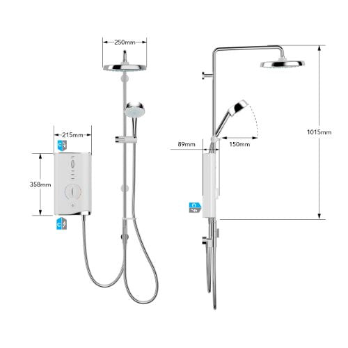 Mira Sport Max(Dual Outlet) 10.8kW Electric Shower
