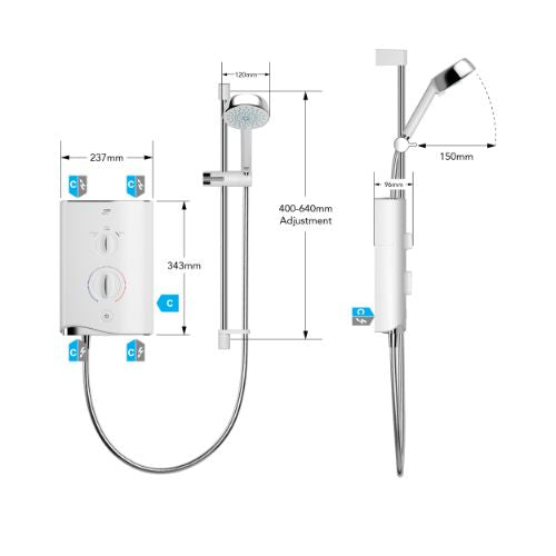 Mira Sport Multi-Fit(Single Outlet) 9.0kW Electric Shower