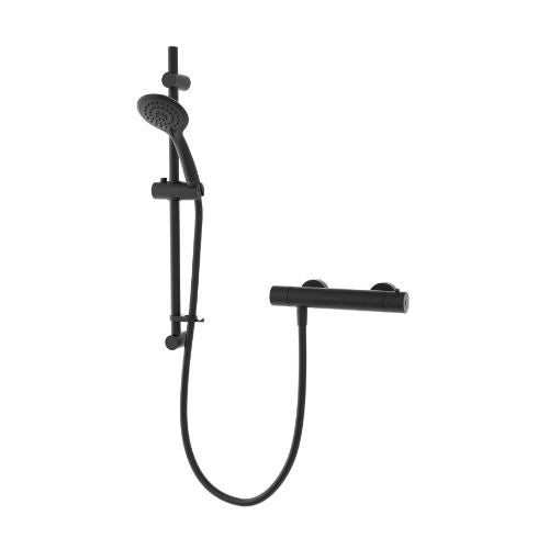 Aqualisa AQ Round Bar Valve(Inc Fixing Kit) LP/HP Matt Black