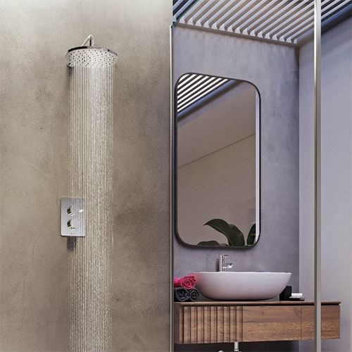 Aqualisa Dream Thermo Mixer Single Outlet With Wall Head - Round