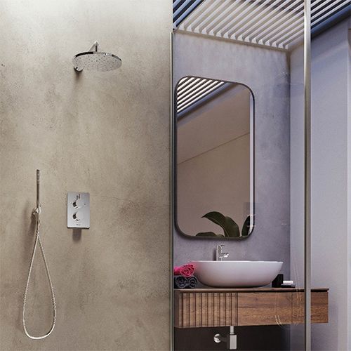 Aqualisa Dream Mixer Dual Outlet With Hand Shower & Wall Head - Round
