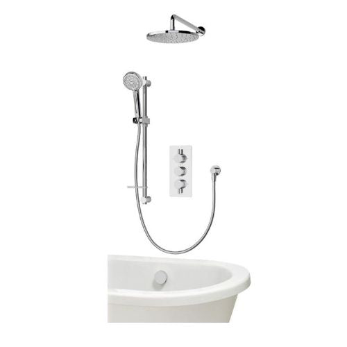 Aqualisa Dream Mixer Triple Out Adj Kit Wall Head & Bath Fill - Round
