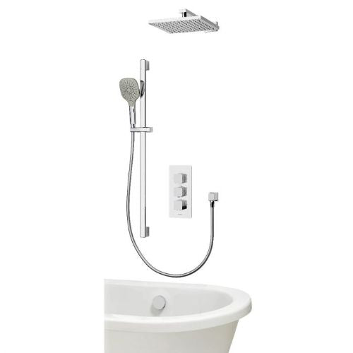 Aqualisa Dream Mixer Triple Out Adj Kit Wall Head & Bath Fill - Square