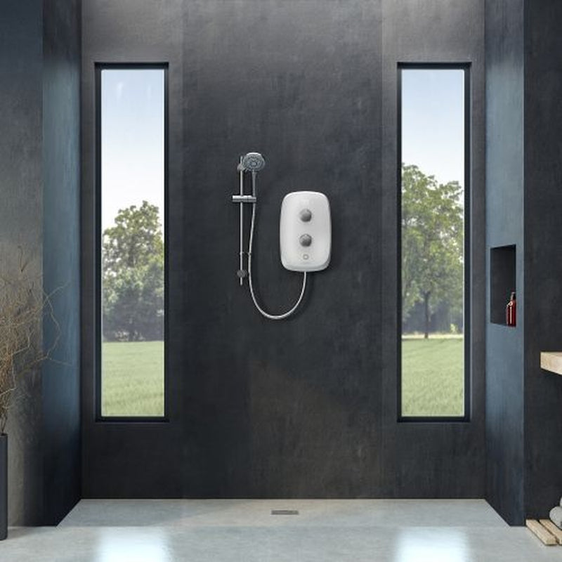Aqualisa eVOLVE 9.5kW Electric Shower White/Satin Silver