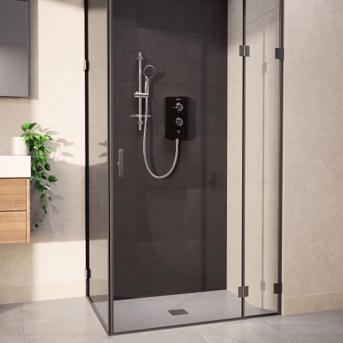 Aqualisa E2 Electric Shower With 3 Mode Handset 8.5kW Black