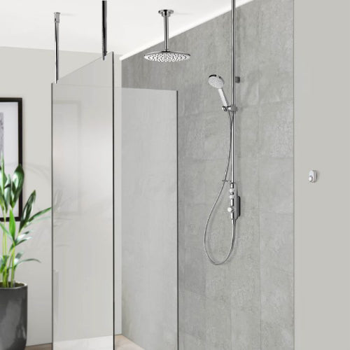 Aqualisa iSystem Smart Divert Exp Adj Ceiling Fx Hds - Gravity Pumped