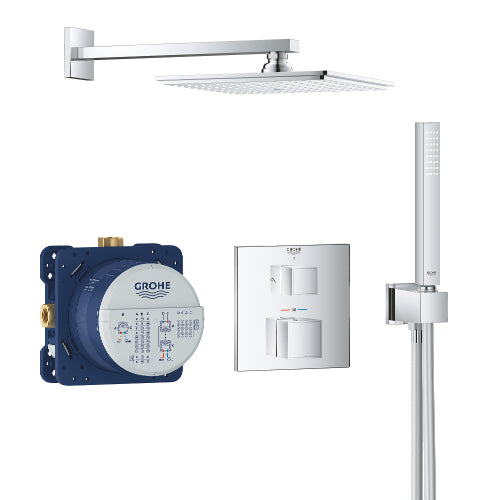 Grohtherm Cube Allure Concealed Bundle - Wall Head and Holder Chrome