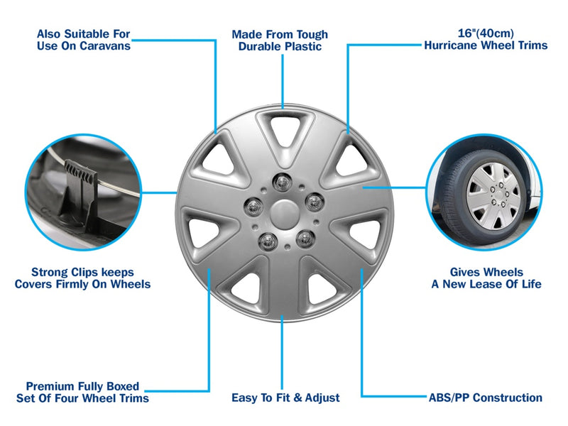 Streetwize Hurricane Wheel Covers x 4 16"