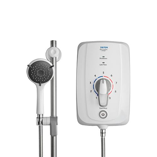Triton Omnicare Design 9.5kW Thermostatic & Grab Riser Kit(2m Hose & 940mm Rail)