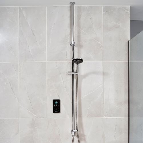 Triton ENVi 9.0kW Thermostatic Single Outlet Ceiling Fed Kit Silver