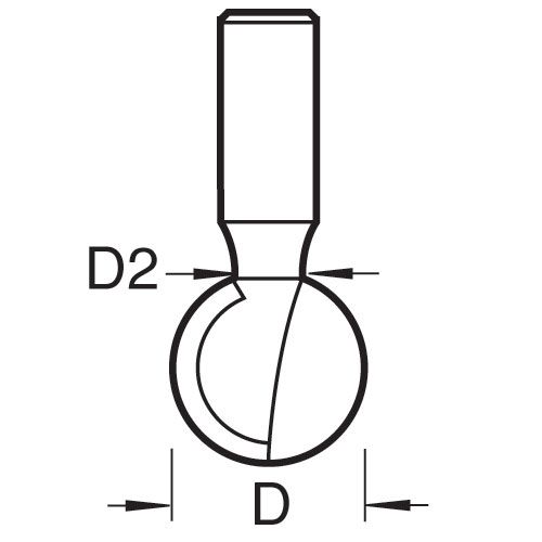 35/20X1/2TC - Ball groover cutter