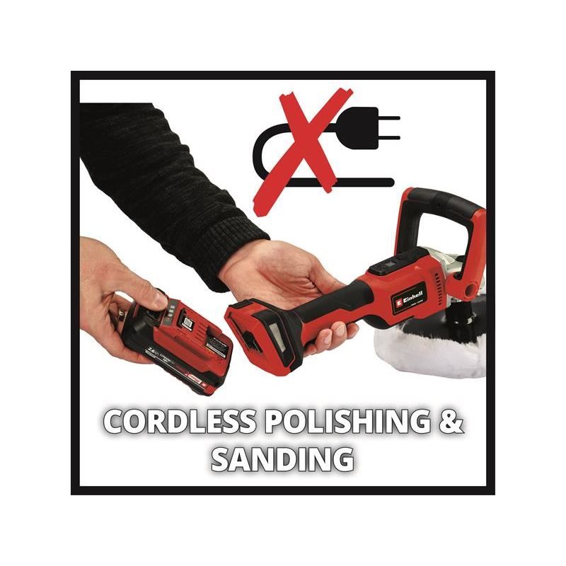 Einhell CE-CP 18/180 Li E-Solo Power X-Change Polisher 180mm 18V Bare Unit Einhell - RockBottom Northamptin