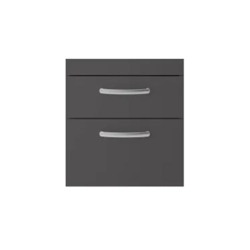 Fresssh Alba 500mm W/H 2 Drawer Basin Unit - Gloss Grey (UNIT ONLY)