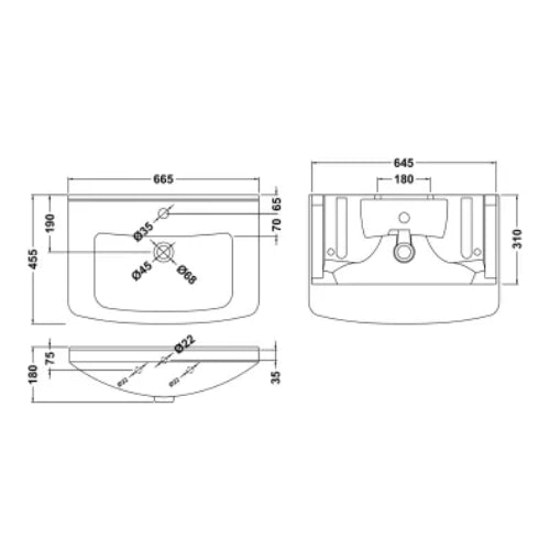 Fresssh NEW Helena 650mm Vanity Basin - Modern