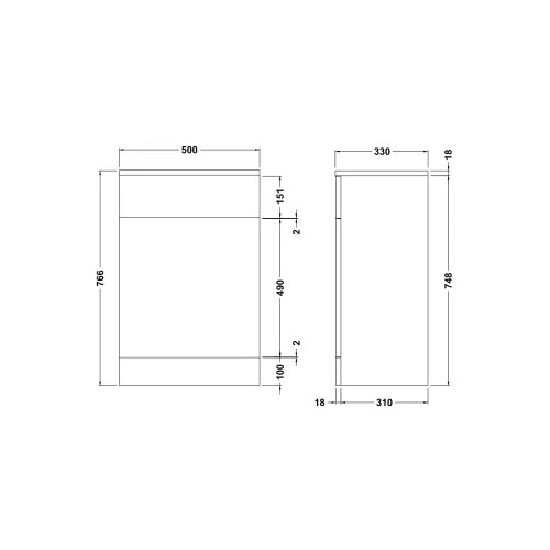 Fresssh NEW Helena 500mm WC Unit - 330mm Deep