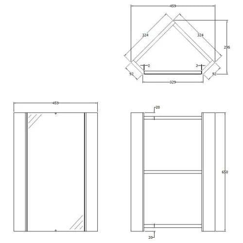 Fresssh NEW Helena Corner Mirror Cabinet