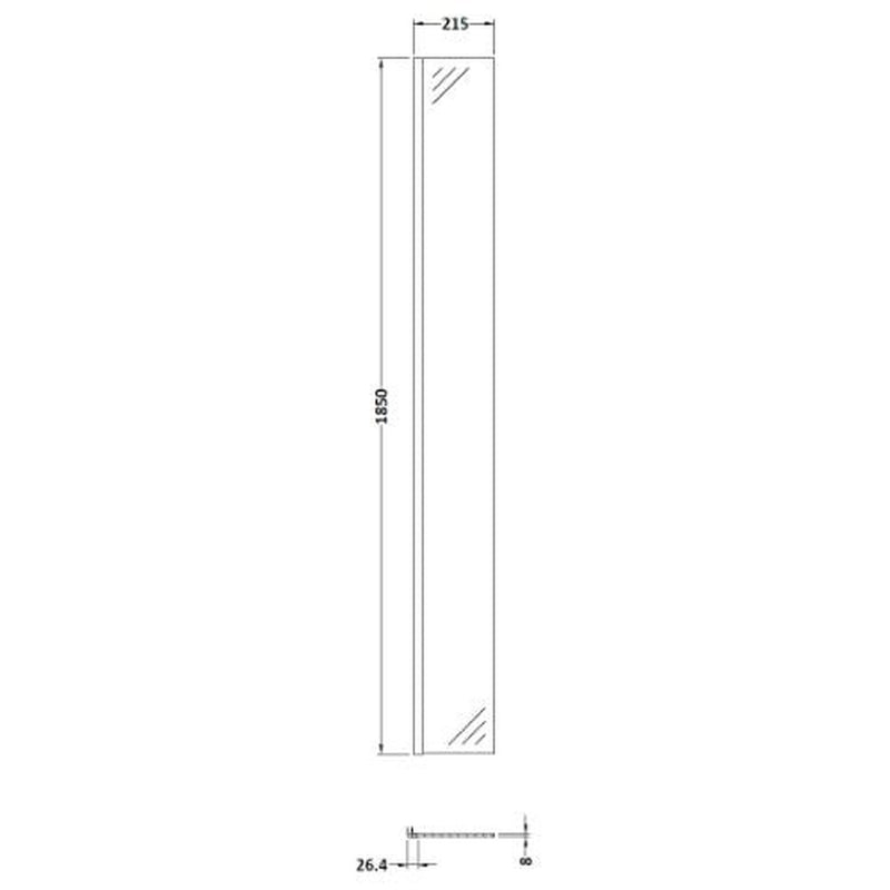 Fresssh 8 Wetroom Return Screen 215x1850mm