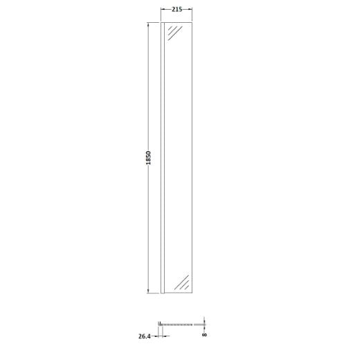 Fresssh 8 Wetroom Return Screen 215x1850mm