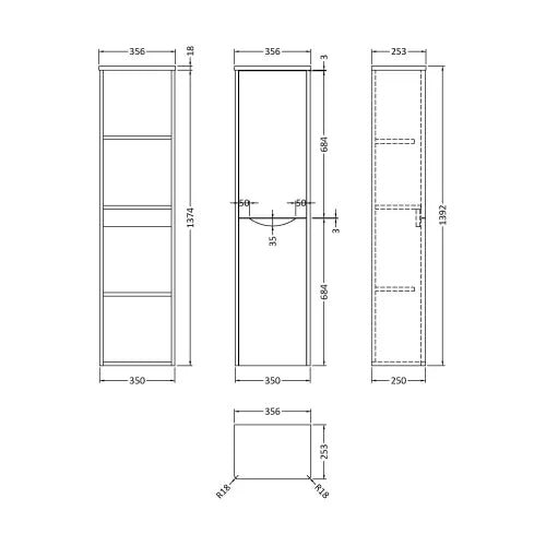 Fresssh Malina Tall Unit - white