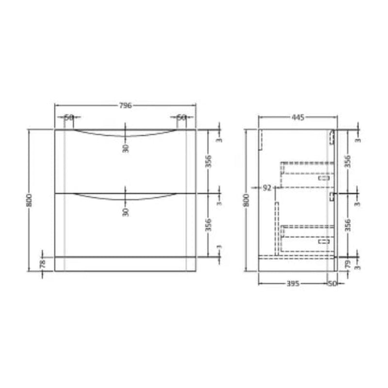 Fresssh Malina 800 F/S 2-DRW  unit - white