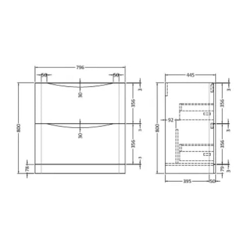 Fresssh Malina 800 F/S 2-DRW  unit - white