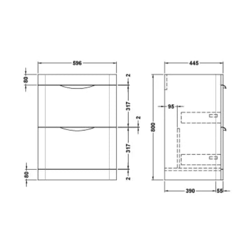 Fresssh Sorcha 600 F/S 2-DRW   Unit - green