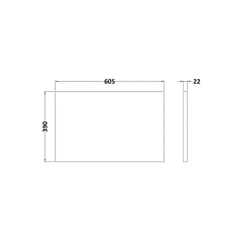 Laminate Worktop 605x390x22mm - wh/sparkle