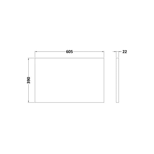 Laminate Worktop 605x390x22mm - wh/sparkle