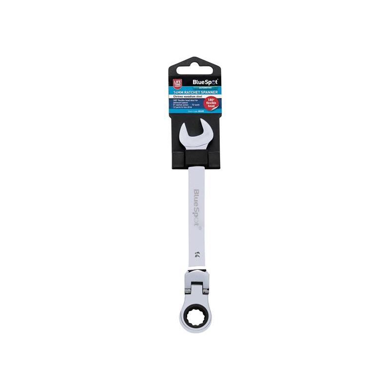 Bluespot Tools 180° Flexible Head Ratchet Spanner 14mm BlueSpot Tools - RockBottom Northampton