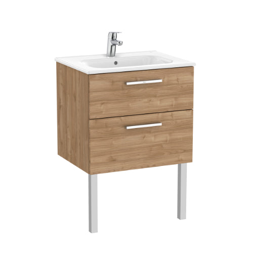 Roca V/Unit Victoria 2Drw 600mm Walnut