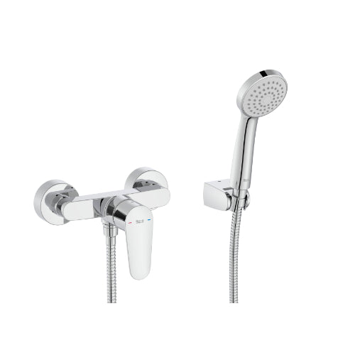 Roca Victoria Wall Mounted Shower Mixer With Accessories Chrome