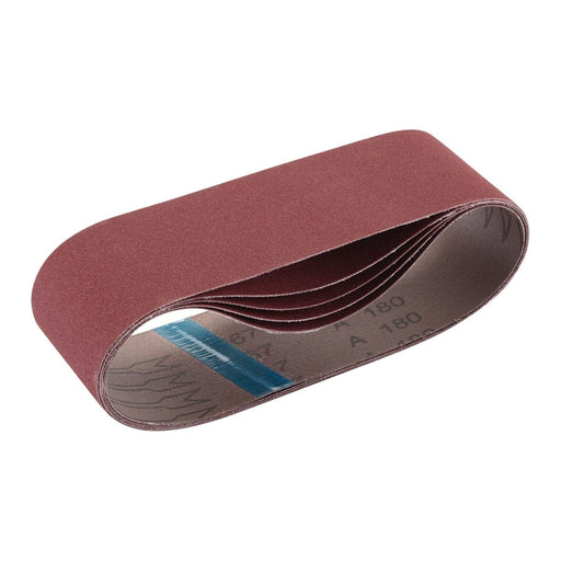 Draper 09243 Cloth Sanding Belt, 75 x 533mm, 180 Grit (Pack of 5)