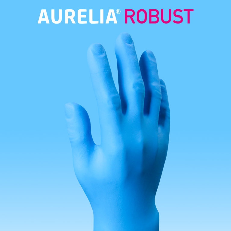 Aurelia Robust Nitrile Powder Free Blue Disposable Gloves Small - Pack 100