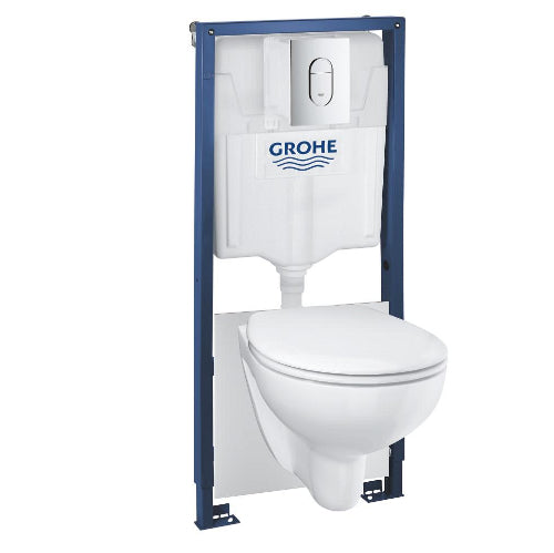 Rapid SL 4in1 - Frame; Plate  Bau Wall Hung Pan - 1.13m Chrome