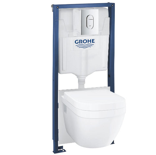 Rapid SL 4in1 - Frame; Plate  Euro Wall Hung Pan - 1.13m Chrome