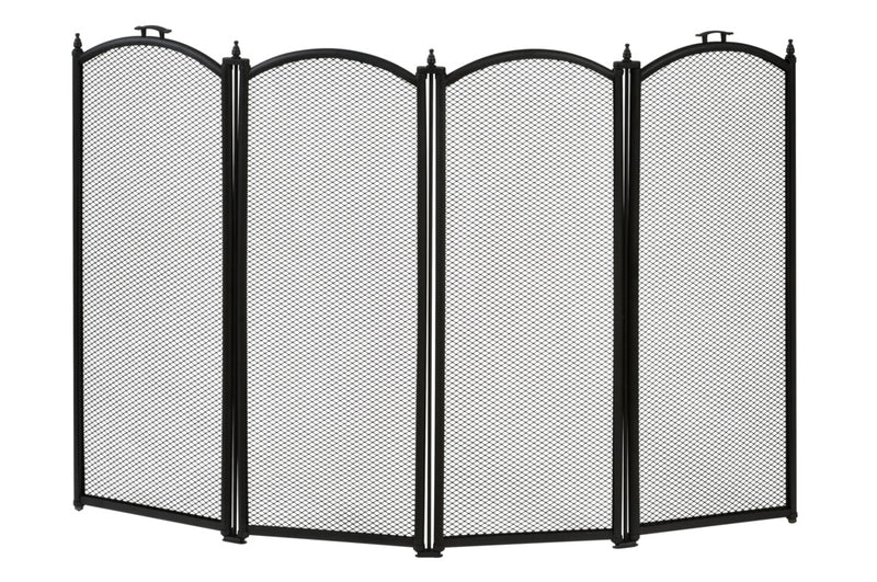 Hearth & Home Folding Fire Guard Black 4 Sections