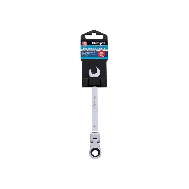 Bluespot Tools 180° Flexible Head Ratchet Spanner 10mm BlueSpot Tools - RockBottom Northampton