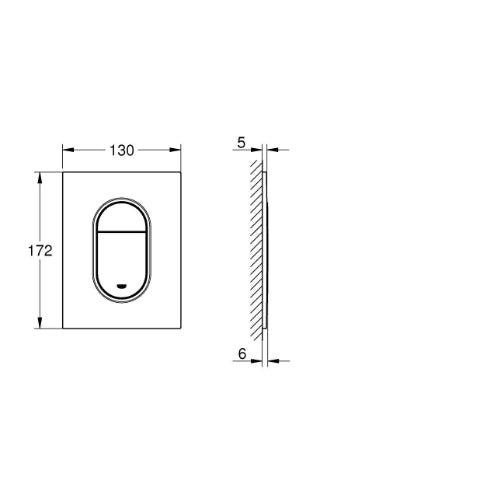 Arena Cosmo Small Flush Plate Supersteel