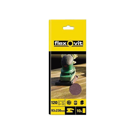 Flexovit 1/3 Sanding Sheets Plain Fine 120 Grit (Pack 10) Flexovit - RockBottom Northampton