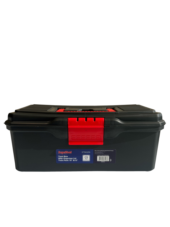 SupaTool Tool Box With Organiser Lid Twin Pack 13" & 19"