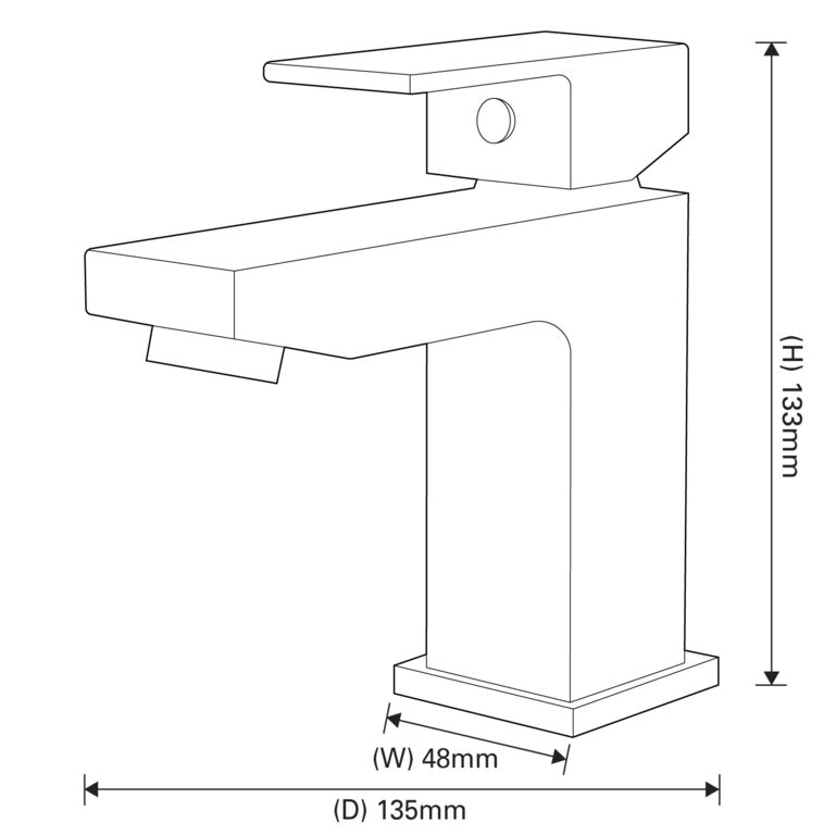 SP Ellen Cloakroom Basin Mixer Tap W: 48mm H: 133mm D: 135mm