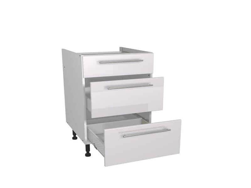 Gower Rapide+ Paris White 3 Drawer Unit 600mm